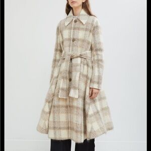 Plaid Wool-Blend Coat